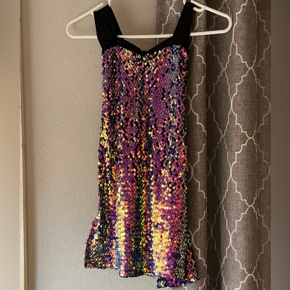 Custom dance leotard outfit costume sequin girls Large L - Picture 4 of 5